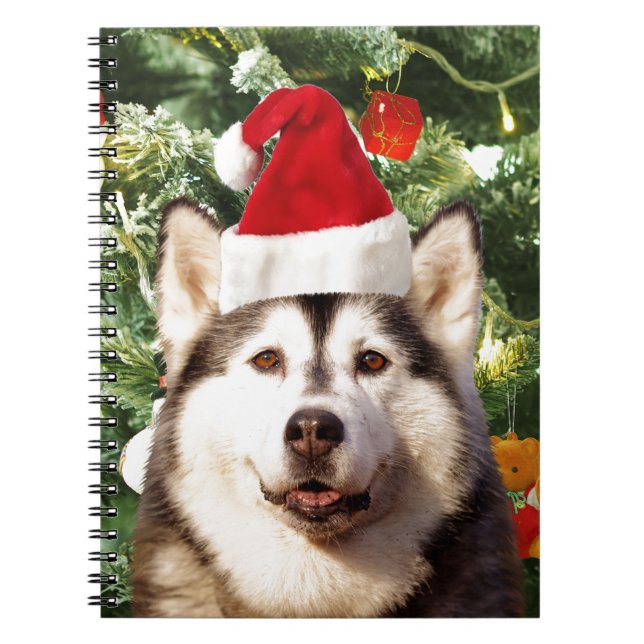 Carnet Sibérie Husky Arbre de Noël Ornements Snowman (Devant)
