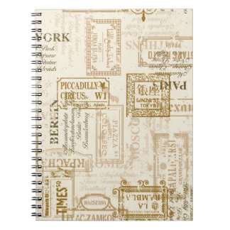 Carnet signalisation vintage motif transparent dans le co
