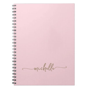 Carnet Signature en écriture cursive avec monogramme rose