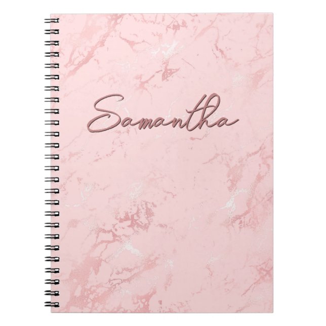 Carnet Signature en marbre rose (Devant)