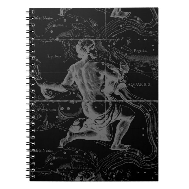 Carnet Signe Aquarius Carte de la constellation par Hevel (Devant)