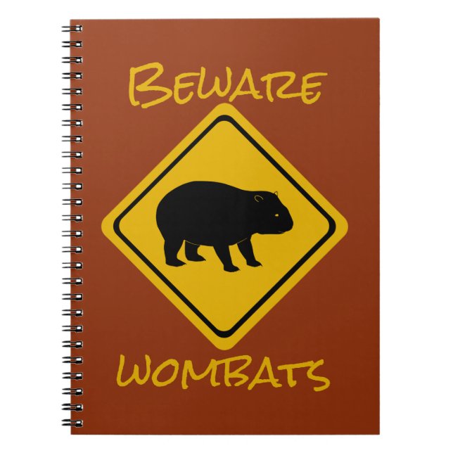 Carnet signe routier australien wombat (Devant)