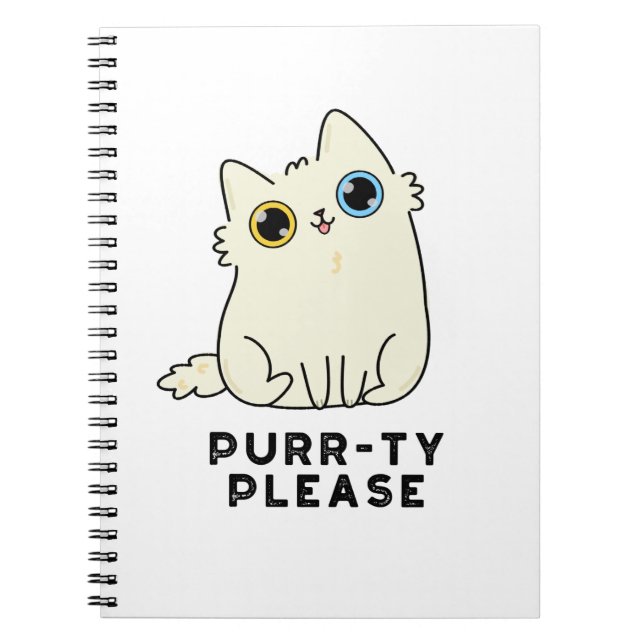 Carnet S'il vous plaît Purr-ty Drôle Pun Kitty Chat  (Devant)