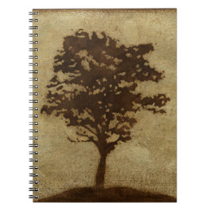 Carnet Silhouette d'arbre sur l'arrière - plan en bronze
