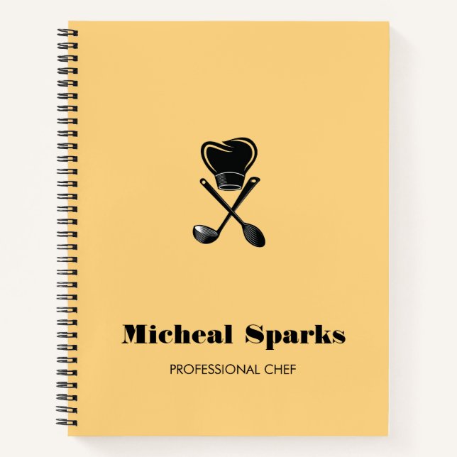 Carnet Silhouette de casquette de chef et de cuillères be (Devant)