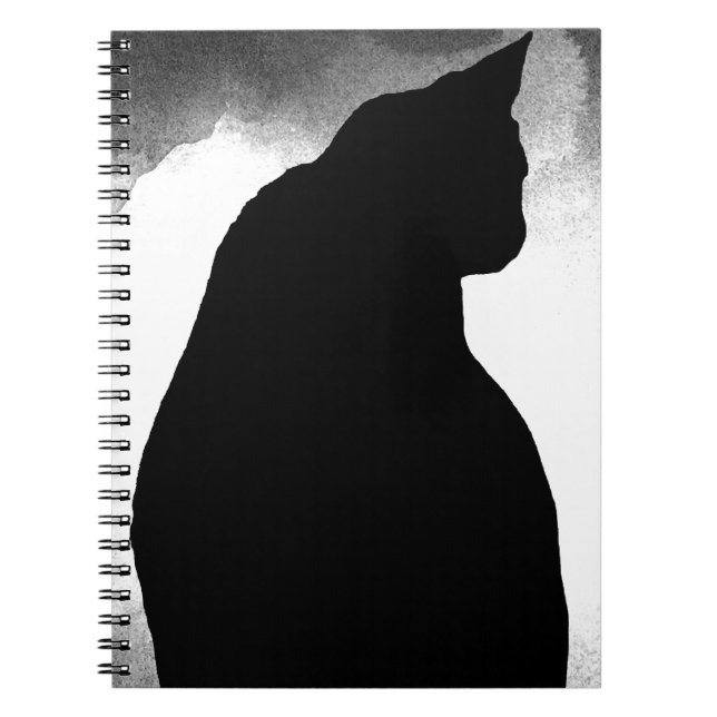 Carnet Silhouette de chat noir (Devant)