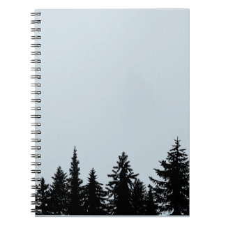 Carnet Silhouette de la ligne d'arbre rustique