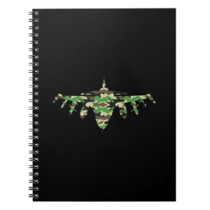 Carnet Silhouette de l'avion de camouflage Military Jet