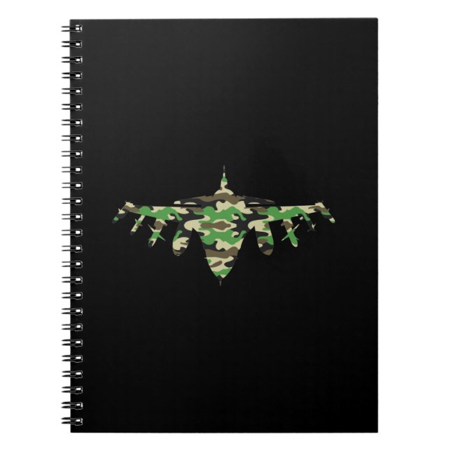 Carnet Silhouette de l'avion de camouflage Military Jet (Devant)