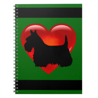 Carnet silhouette de terrier écossais noir et blanc en fo