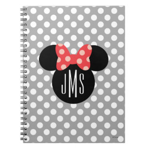 Carnet Silhouette de tête personnalisée Minnie à pois