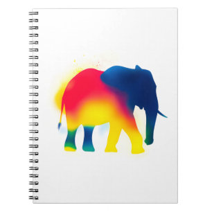 Carnet Silhouette d'éléphant à peinture en vaporisateur c