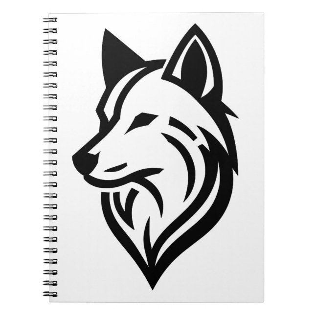 Carnet Silhouette minimaliste face Wolf (Devant)