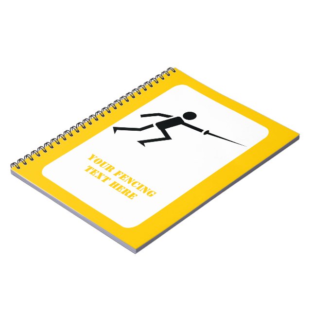 Carnet Silhouette noire Fencer avec clôture d'épée person (Côté gauche)