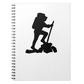 Carnet silhouette noire simple randonnée de montagne