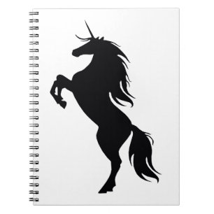 Carnet Silhouette Unicorne Noire