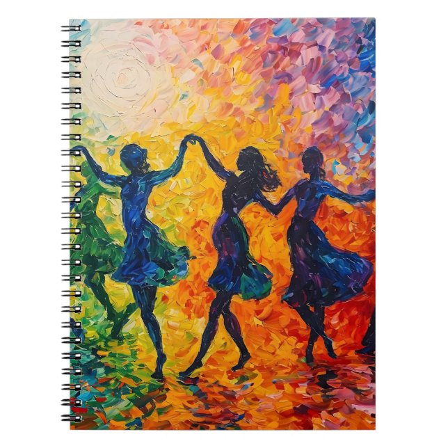 Carnet Silhouettes colorées dansant (Devant)