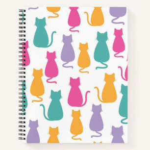 Carnet Silhouettes de chat colorés