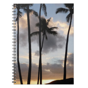 Carnet Silhouettes de palmiers à Hawaii