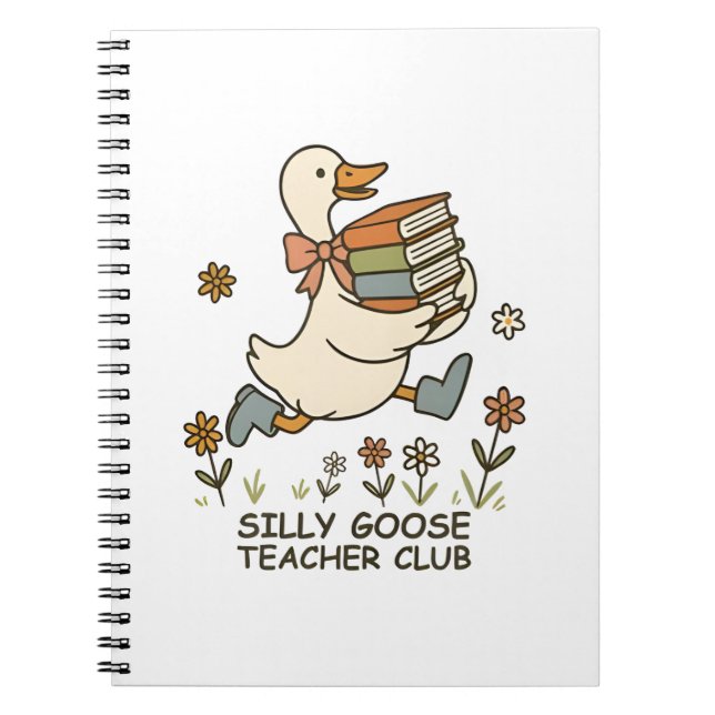 Carnet Silly Goose Teacher Club Funny Retour à l'école (Devant)