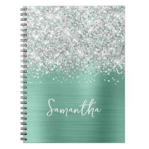 Carnet Silver Parties scintillant Lumière Glam Turquoise 