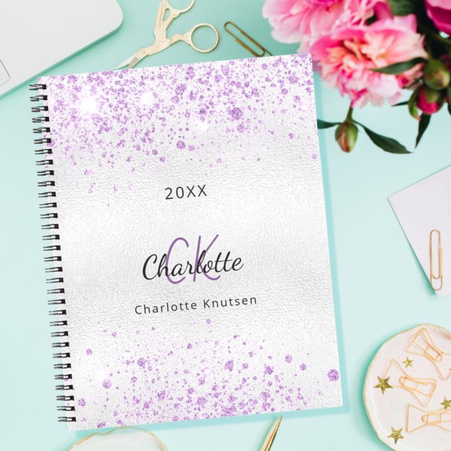 Carnet Silver purple glitter (Créateur téléchargé)