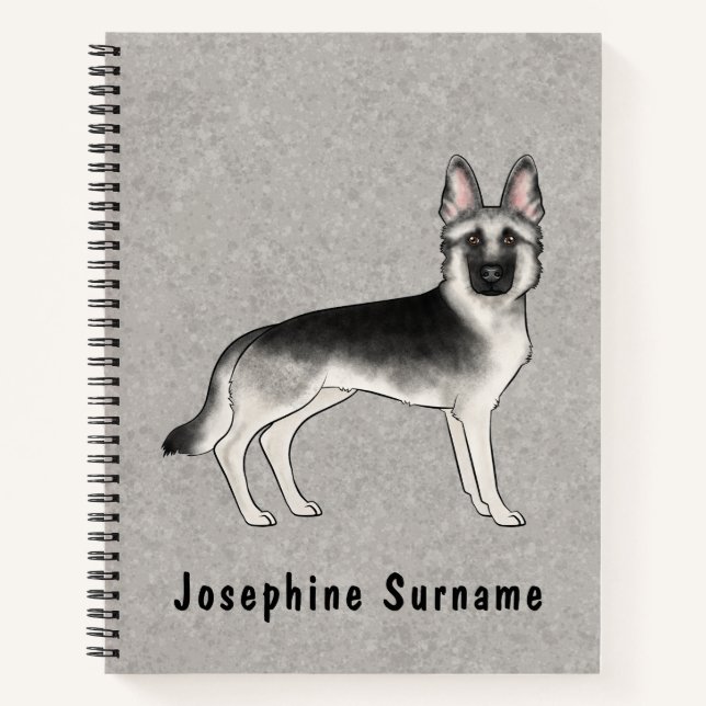 Carnet Silver Sable Berger Allemand Chien Et Texte Person (Devant)