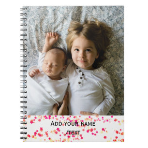 Carnet simple ajouter votre texte photo couleur étoiles 