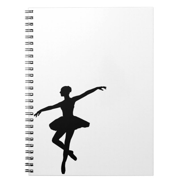 Carnet Simple Ballet Noir Blanc Danseuse (Devant)