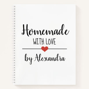 Carnet Simple blanc fait maison avec recette d'amour