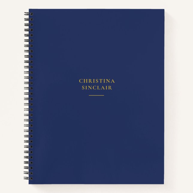 Carnet Simple Business Professional Marine Blue Gold Spir (Devant)