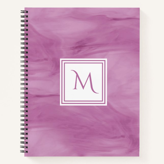 Carnet Simple clair violet subtil marbre moderne Monogram (Devant)