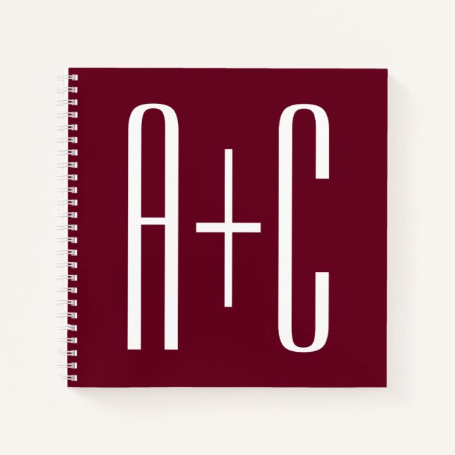 Carnet Simple Couples | White & Burgundy (Devant)