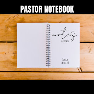Carnet simple de notes de sermon en noir et blanc