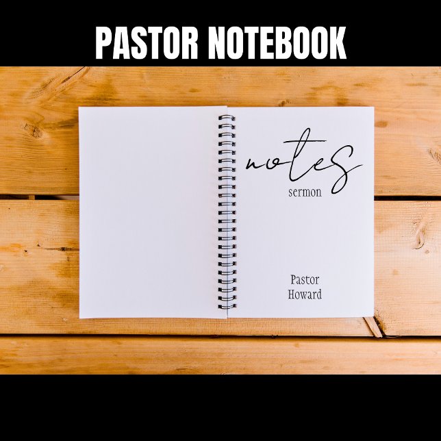 Carnet simple de notes de sermon en noir et blanc (Pastor's Sermon Notes Diary)