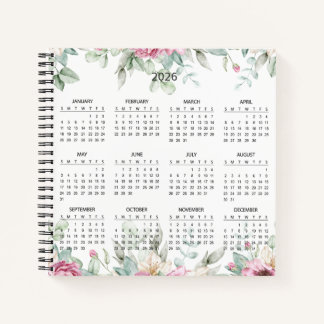 Carnet Simple Elegant Botanical 2026 Calendar | 