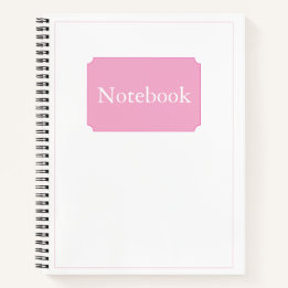 Carnet Simple Élégant Minimaliste Blanc Rose Chic Spiral