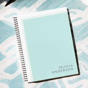 Carnet Simple Élégant Minimaliste Bloc de Couleur Aqua