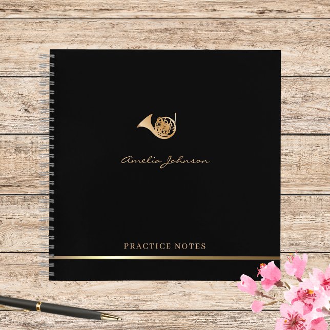 Carnet Simple Elegant Or Français Horn Musicien Enseignan (Créateur téléchargé)