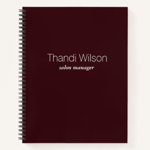 Carnet Simple entreprise bordeaux minimaliste