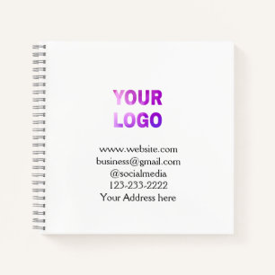 Carnet simple et minimal ajouter votre logo/design ici te