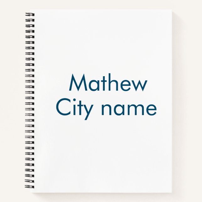 Carnet simple lettre initiale monogramme ajouter votre no (Devant)