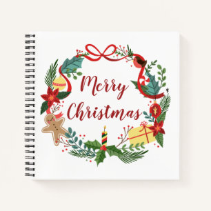 Carnet Simple Merry Christmas Wreath Ordinateur portabl