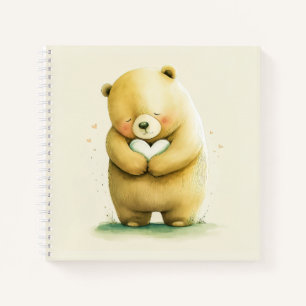 Carnet Simple mignonne ours triste tenant une oeuvre card