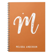 Simple minimaliste Orange Brown Nom Monogramme