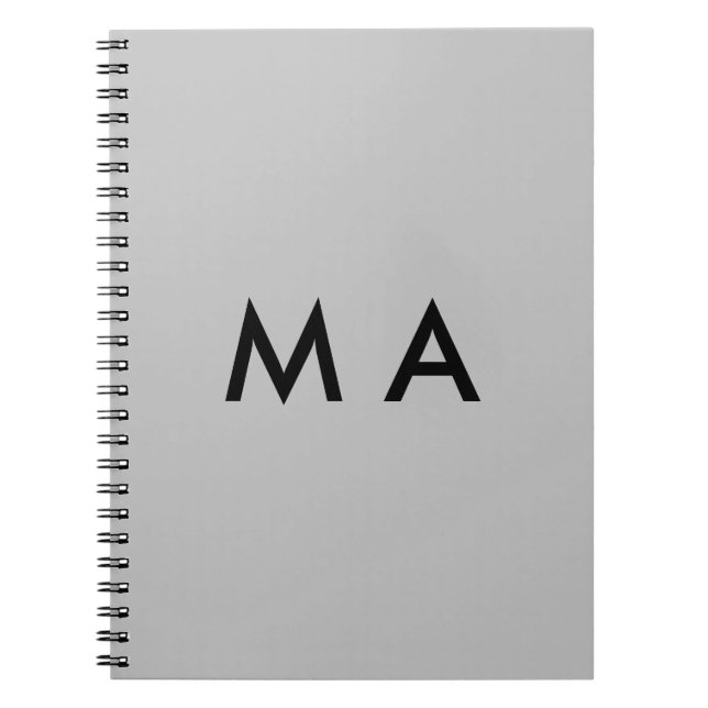 Carnet Simple monogramme ajouter votre nom lettre man min (Devant)