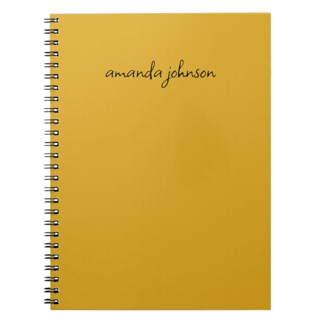Carnet Simple Monogramme Jaune Minimal Ajouter Nom Comple (Devant)