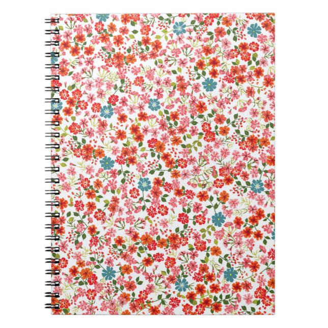 Carnet Simple motif mignon dans des fleurs à petite échel (Devant)