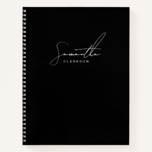 Carnet Simple noir et blanc manuscrit script personnel