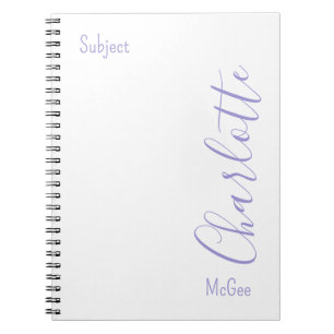 Carnet Simple Personnalisé Minimaliste Moderne Chic Purpl